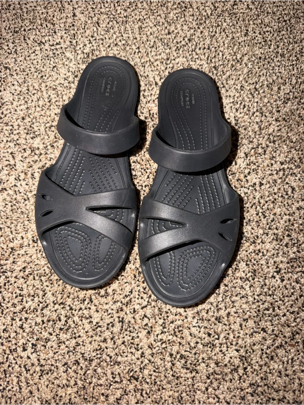 Crocs Black Keli Strappy Slide Comfort Women's Size 9